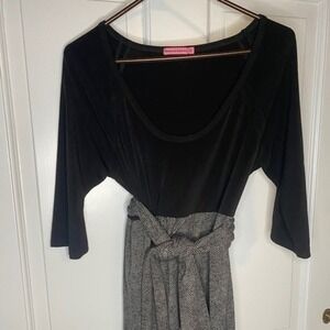 Maternal America Black Gray Midi Maternity Dress Extra Large